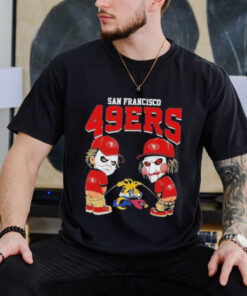 Official Michael Myers And Billy The Puppet X San Francisco 49ers Pee On NFL Teams Halloween 2024 Shirt