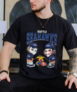 Official Michael Myers And Billy The Puppet X Seattle Seahawks Pee On NFL Teams Halloween 2024 Shirt