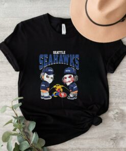 Official Michael Myers And Billy The Puppet X Seattle Seahawks Pee On NFL Teams Halloween 2024 Shirt