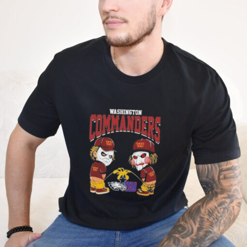 Official Michael Myers And Billy The Puppet X Washington Commanders Pee On NFL Teams Halloween 2024 Shirt