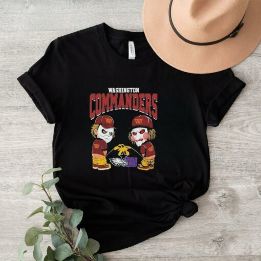 Official Michael Myers And Billy The Puppet X Washington Commanders Pee On NFL Teams Halloween 2024 Shirt