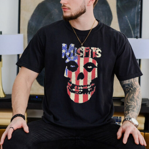 Official Misfits Stars And Stripes Fiend Skull American Flag Shirts