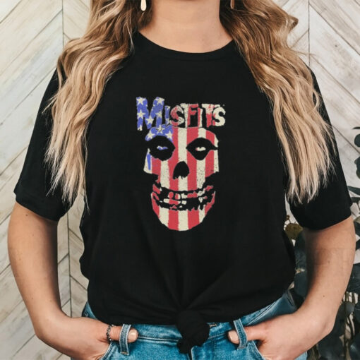 Official Misfits Stars And Stripes Fiend Skull American Flag Shirts