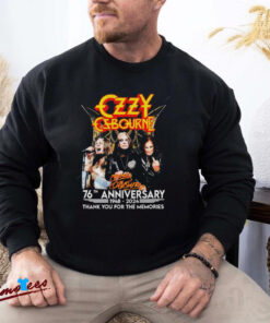 Official Ozzy Osbourne 76th Anniversary 1948 – 2024 Thank You For The Memories T Shirt