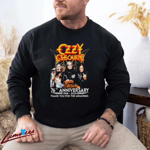 Official Ozzy Osbourne 76th Anniversary 1948 – 2024 Thank You For The Memories T Shirt