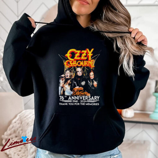 Official Ozzy Osbourne 76th Anniversary 1948 – 2024 Thank You For The Memories T Shirt