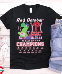 Official Philadelphia Phillies Phillie Phanatic Red October 1976 – 2024 NL East Division Champions Shirt