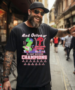 Official Philadelphia Phillies Phillie Phanatic Red October 1976 – 2024 NL East Division Champions Shirt