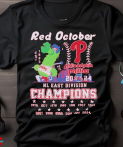 Official Philadelphia Phillies Phillie Phanatic Red October 1976 – 2024 NL East Division Champions Shirt