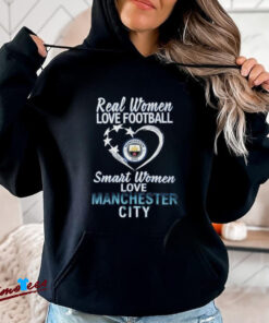 Official Real Women Love Football Smart Women Love Manchester City T Shirt