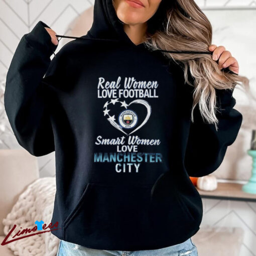 Official Real Women Love Football Smart Women Love Manchester City T Shirt