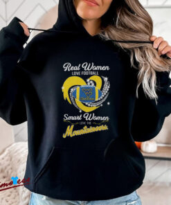 Official Real Women Love Football Smart Women Love The West Virginia Mountaineers Football Diamond Heart Shirt