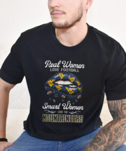 Official Real Women Love Football Smart Women Love The West Virginia Mountaineers Logo Shirt