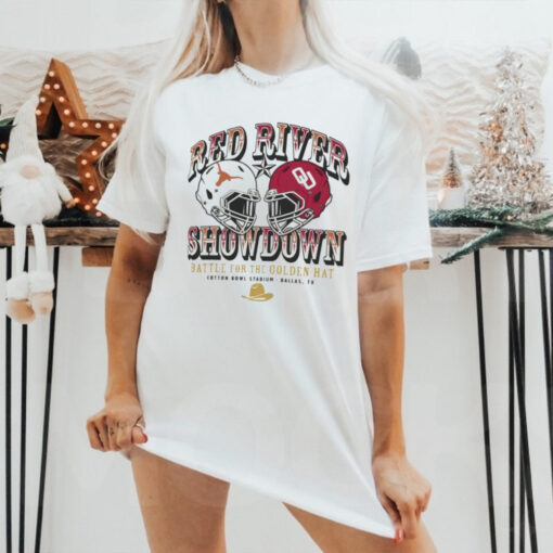 Official Texas Longhorns vs Oklahoma Sooners 2024 Red River Showdown Tri Blend Shirt