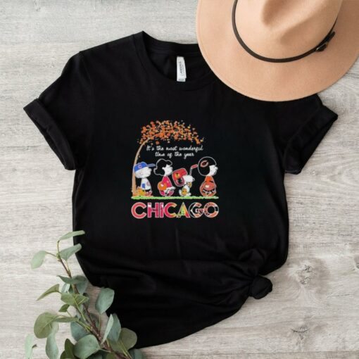 Official The Peanuts Movie Characters Chicago Sports It’s The Most Wonderful Time Of The Year 2024 Shirt