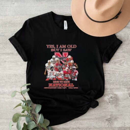 Official Yes I Am Old But I Saw Nebraska Cornhuskers Back To Back National Champions 1970 1971, 1994 1995 Signatures Shirt