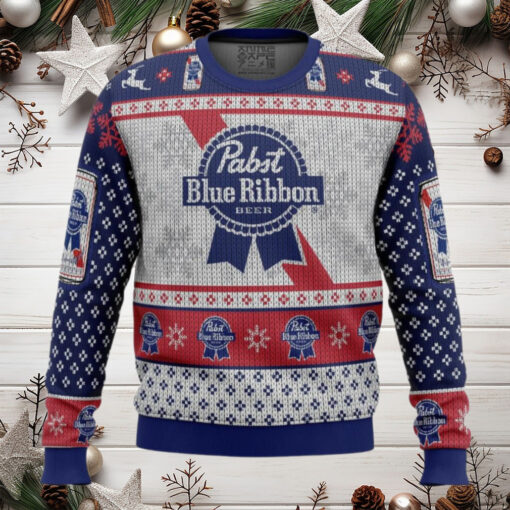 Pabst Blue Ribbon Anime Ugly Christmas Sweater