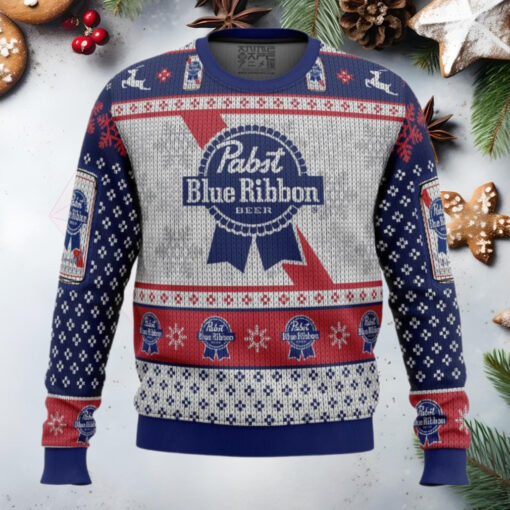 Pabst Blue Ribbon Anime Ugly Christmas Sweater