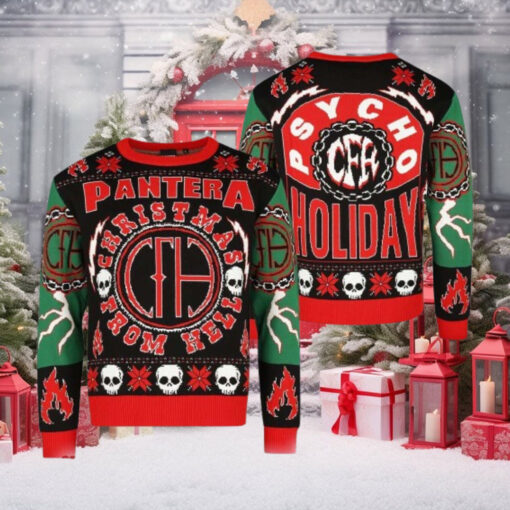 Pantera Christmas From Hell Psycho Holiday Knitted Ugly Christmas Sweater