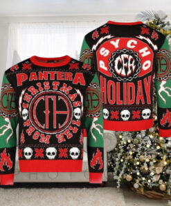 Pantera Christmas From Hell Psycho Holiday Knitted Ugly Christmas Sweater