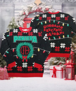 Pantera Goddamn Electric Holidays Snowflakes And Christmas Lights Xmas Gift Ugly Christmas Sweater