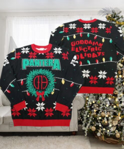 Pantera Goddamn Electric Holidays Snowflakes And Christmas Lights Xmas Gift Ugly Christmas Sweater