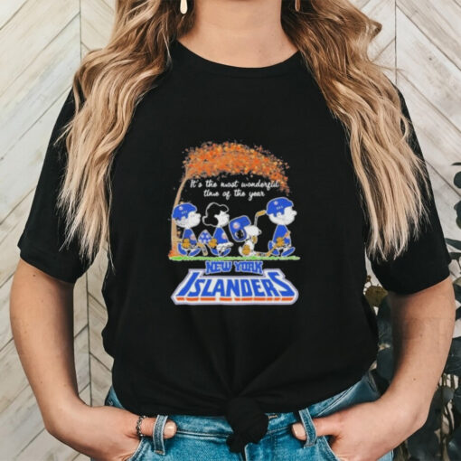 Peanuts Characters X New York Islanders It’s The Most Wonderful Time Of The Year Shirt