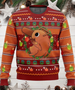 Pochita Chainsaw Man Anime Ugly Christmas Sweater