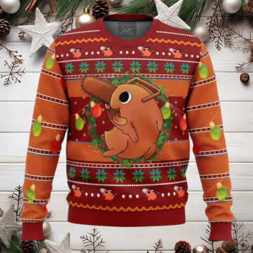 Pochita Chainsaw Man Anime Ugly Christmas Sweater