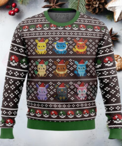 Pokemon Eeveelution Anime Ugly Christmas Sweater