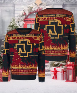 Rammstein En Baum Brennt Flames Ugly Christmas Sweater