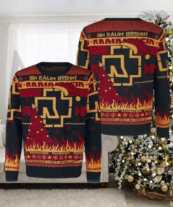 Rammstein En Baum Brennt Flames Ugly Christmas Sweater