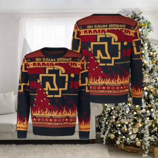 Rammstein En Baum Brennt Flames Ugly Christmas Sweater