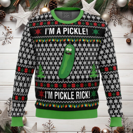 Rick And Morty Pickle Rick Anime Ugly Christmas Sweater