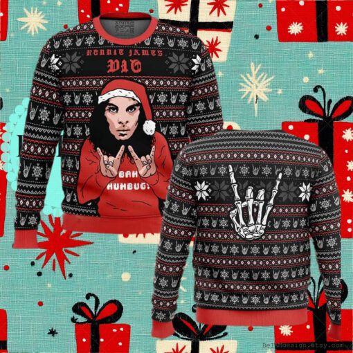 Ronnie James Dio Ugly Christmas Sweater 2024 Unisex Sweater Xmas