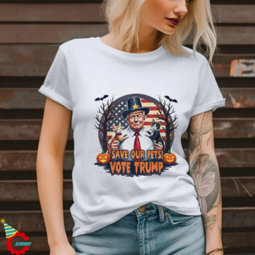 Save Our Pets Vote Trump Patriotic Cat Lovers Halloween Shirt