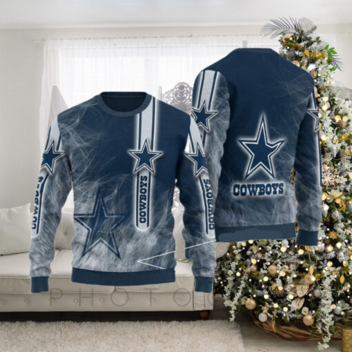 Smoke Graphic Dallas Cowboys Ugly Sweater Christmas Sweater Dallas Cowboys