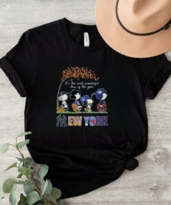 Snoopy Character It’s The Most Wonderful Time Of The Year New York Yankees Knicks Rangers And Giants 2024 Shirt