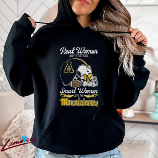 Snoopy Real Women Love Football Smart Women Love The Appalachian State Mountaineers Shirt