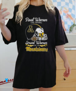 Snoopy Real Women Love Football Smart Women Love The Appalachian State Mountaineers Shirt