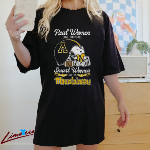 Snoopy Real Women Love Football Smart Women Love The Appalachian State Mountaineers Shirt