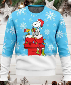 Snowy Christmas Snoopy Anime Ugly Christmas Sweater