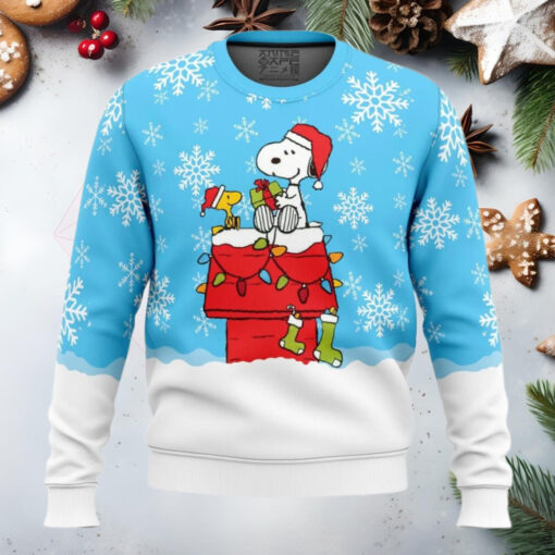 Snowy Christmas Snoopy Anime Ugly Christmas Sweater