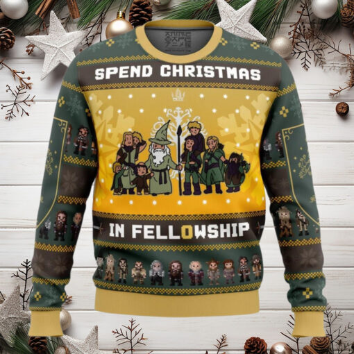 Spend Christmas In Fellowship The Lord Of The Rings Anime Ugly Christmas Sweater