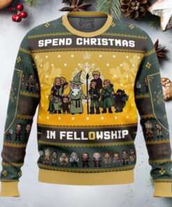 Spend Christmas In Fellowship The Lord Of The Rings Anime Ugly Christmas Sweater