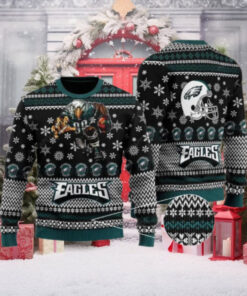 Sports Football Team Philadelphia Eagles With Swoop The Mascot For Football Fans Ugly Christmas Sweater