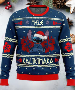 Stitch Mele Kalikimaka Anime Ugly Christmas Sweater