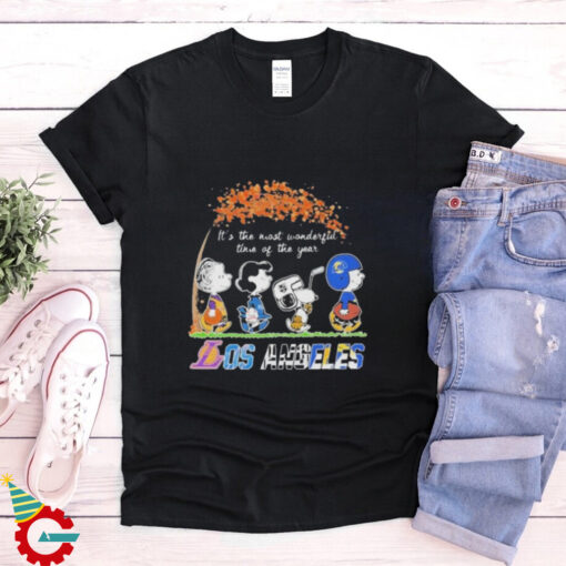 The Peanuts Movie Characters Los Angeles Sports It’s The Most Wonderful Time Of The Year 2024 Unisex Vintage T Shirt