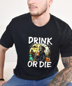 The grim reaper drinking beer or die Halloween shirt