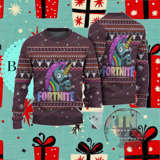 Unicorn Fortnite Clothes Ugly Christmas Sweater